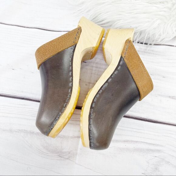 🆕 Anna by The Swedish Clogs Inc Brown Leather Clogs Mules Size 37 - Picture 6 of 6